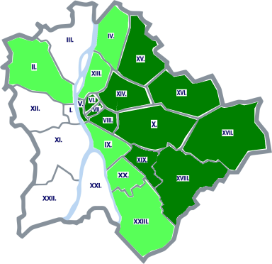 Budapest kerületei térkép
