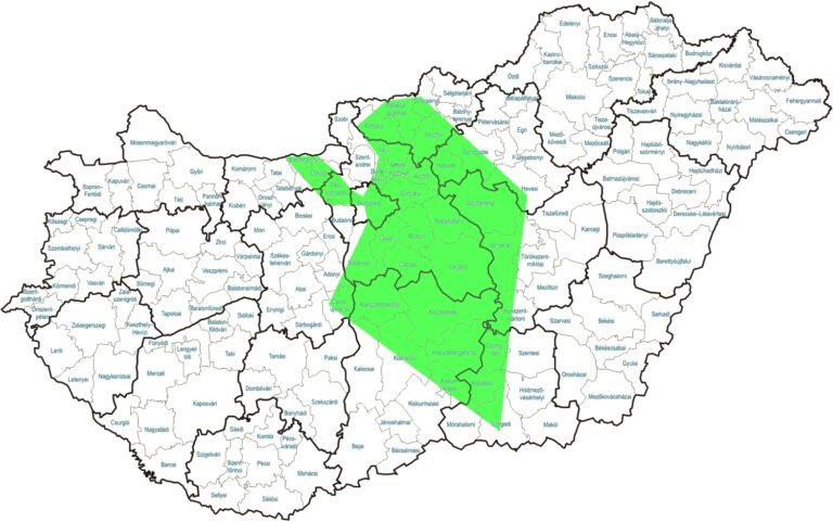 Magyarország területek térkép